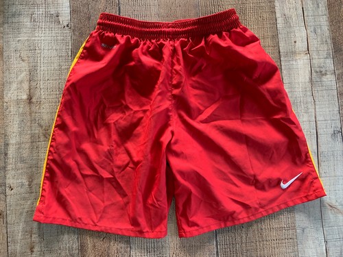 NIKE Dri Fit Shorts Lined Athletic Embroidered Swoosh Youth Size L Red Preowned* - Picture 3 of 11