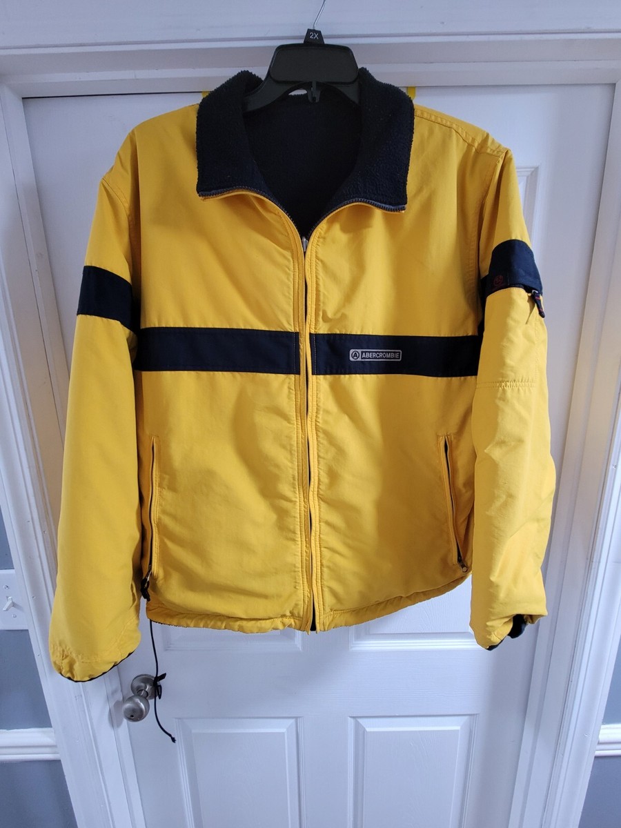 Vintage Reversible Yellow & Blue Men's Abercrombie & Fitch Coat