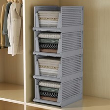 Extra Large Stackable Folding Wardrobe Organiser Shelf Closet Storage Box Drawer