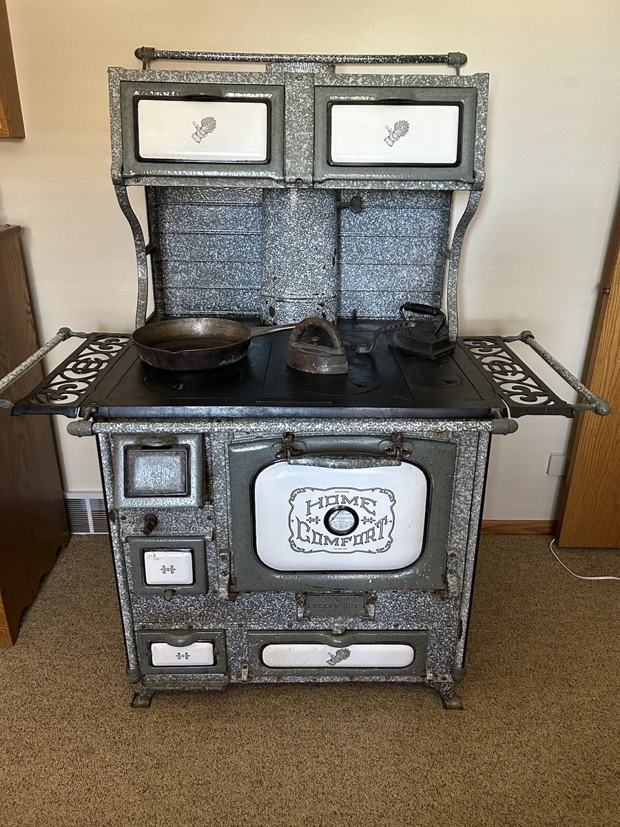 Antique Home Comfort wood burning cook stove Wrought Iron Range Company |  eBay