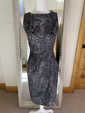 Michael Kors New Black Embossed Knee Length Sheath Dress US SIze 4 Retail $1,200