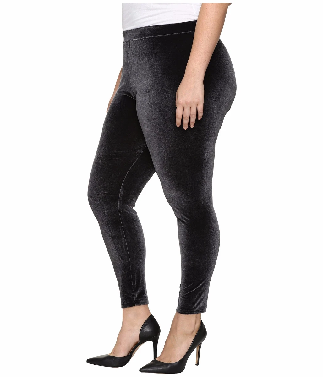 Hue U16826P Black Plus Size Stretch Velvet Legging, XXL