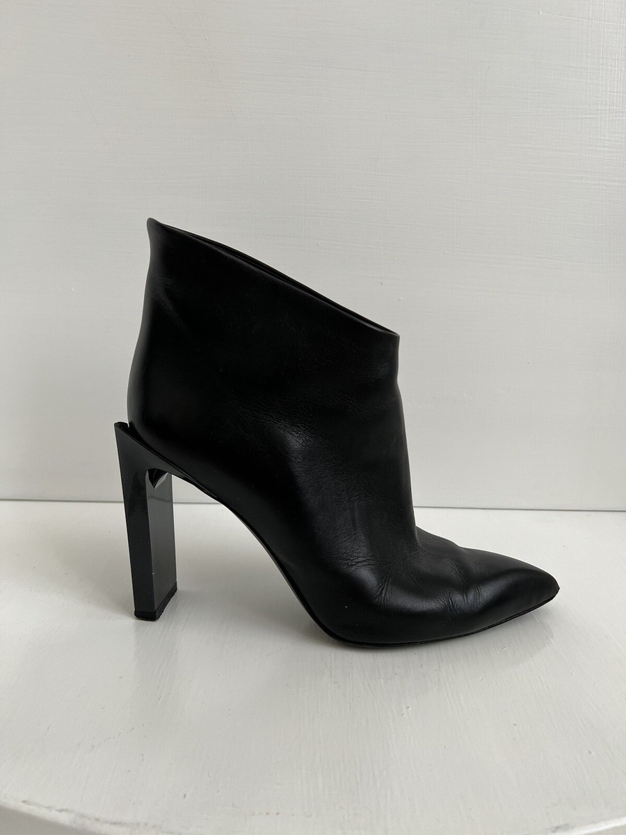 Roberto Cavalli Black Leather Heel Ankle Women's Boots UK