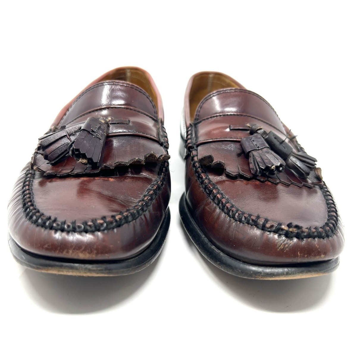 G.H. Bass & Co Weejuns Edward Loafers Mens Sz 10 D Burgundy Leather Shoes G.H. Bass Weejuns Mens Loafers Burgundy Leather Dress Shoes  main image 3