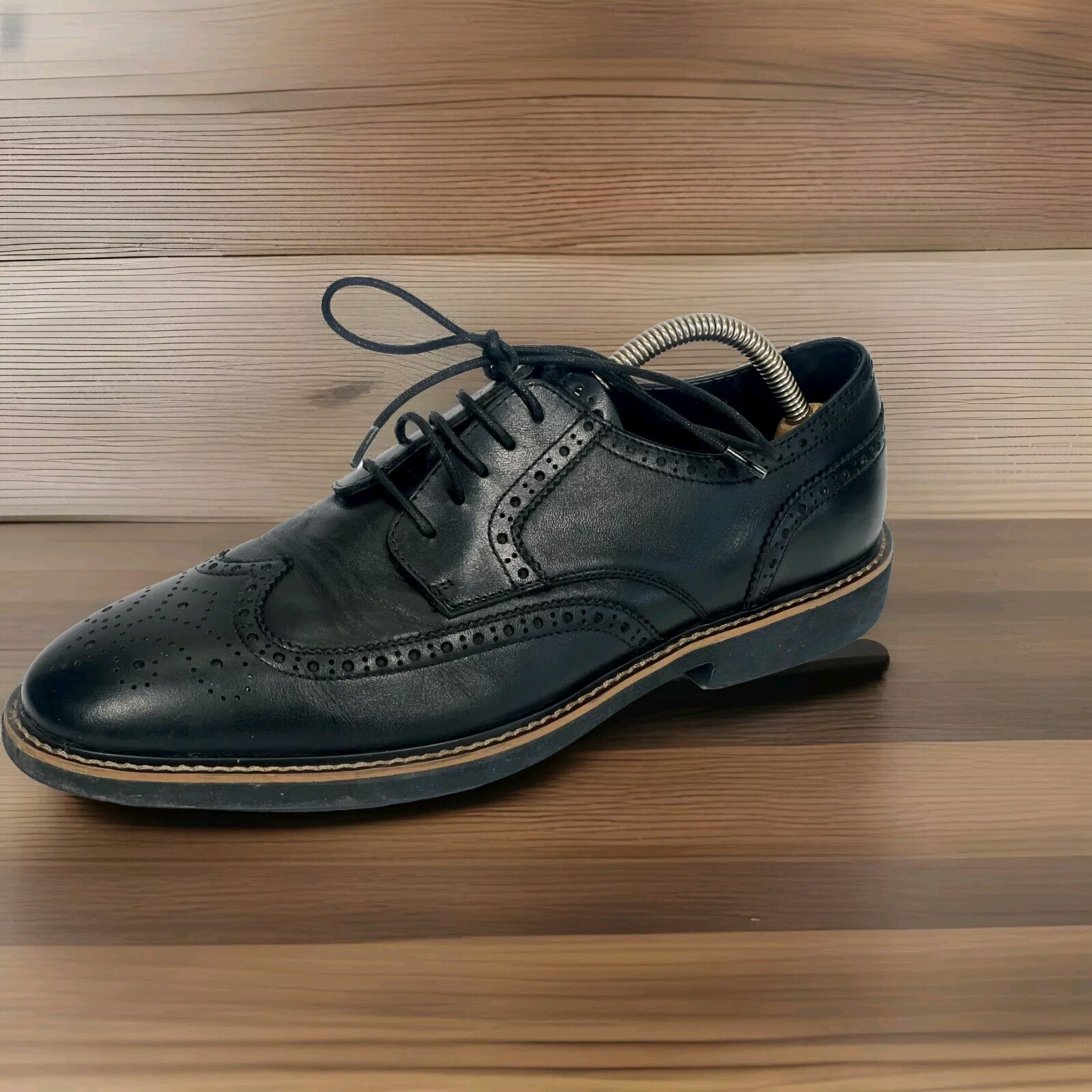 SAOLA Scarpe eleganti Asher Green 054918 da uomo US 9M Oxford in pelle nera con lacci alari