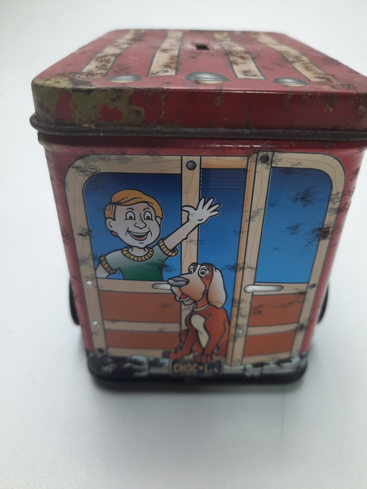 Vintage Cherrydale Farms Tin Delivery Truck Coin Bank