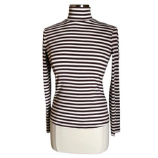 & Other Stories Striped Long Sleeve Turtleneck Top Women’s Size 6 Minimalist