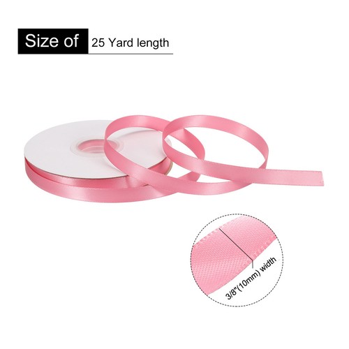 3/8" 25 Yard Double Faced Solid Satin Ribbon Polyester Fabric Light Pink - Picture 2 of 7