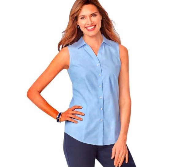 Talbot's Wrinkle Resistant Button-Down Sleeveless… - image 1