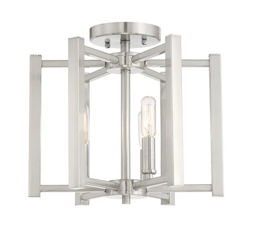 Savoy House 6-7702-3 Benson 3 Light 13"W Semi-Flush Ceiling - Nickel - Picture 2 of 12