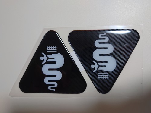 Alfa Romeo Biscione Carbon Symmetrical Fender Badge Design Color White