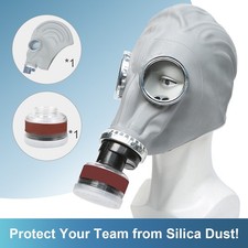 2 in 1 Full Face Gas Mask Respirator Gas Mask Size Large More Flexible Vision
