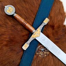 Handmade Excalibur Sword with Leather Sheath, King Arthur Medieval sword.
