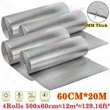 5M-25M Double Aluminium Bubble Roll Foil Insulation Shed Floor Wall Roof Camper