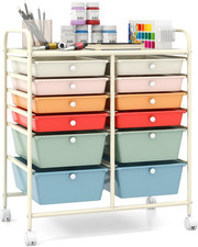 Giantex 12 Drawer Rolling Storage Cart Tools Scrapbook Paper Office School Organ