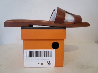 Stratuxx Kaze Womens Single Strap Slide Sandals Brown Size 8