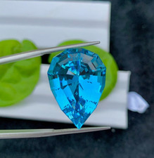 Natural Swiss Blue Topaz Pear Cut Loose Gemstone Buy Online 36.45 Ct