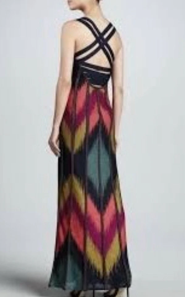 Vestido largo Missoni para mujer talla 46 multicolor maxi metálico espalda abierta 10 Foto 2 de 4