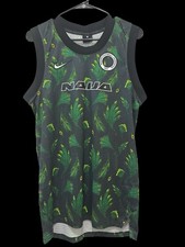 NIKE NIGERIA SOCCER BASKETBALL JERSEY CU1399-302 PINE GREEN/BLACK MEN S SMALL