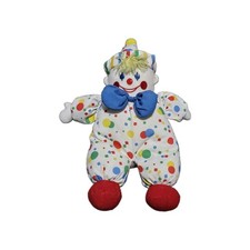 Vintage Eden Musical Plush Clown Primary Colors Polka Dots Small World