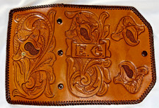 Handmade Tooled Leather Western Cowboy Protective Wallet Case Edge Lacing Rodeo