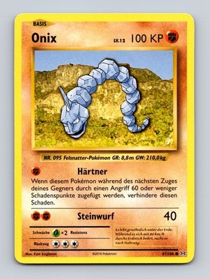 TCG Pokemon Karte Onix EVO 61/108 DE Ken Sugimori Evolutions