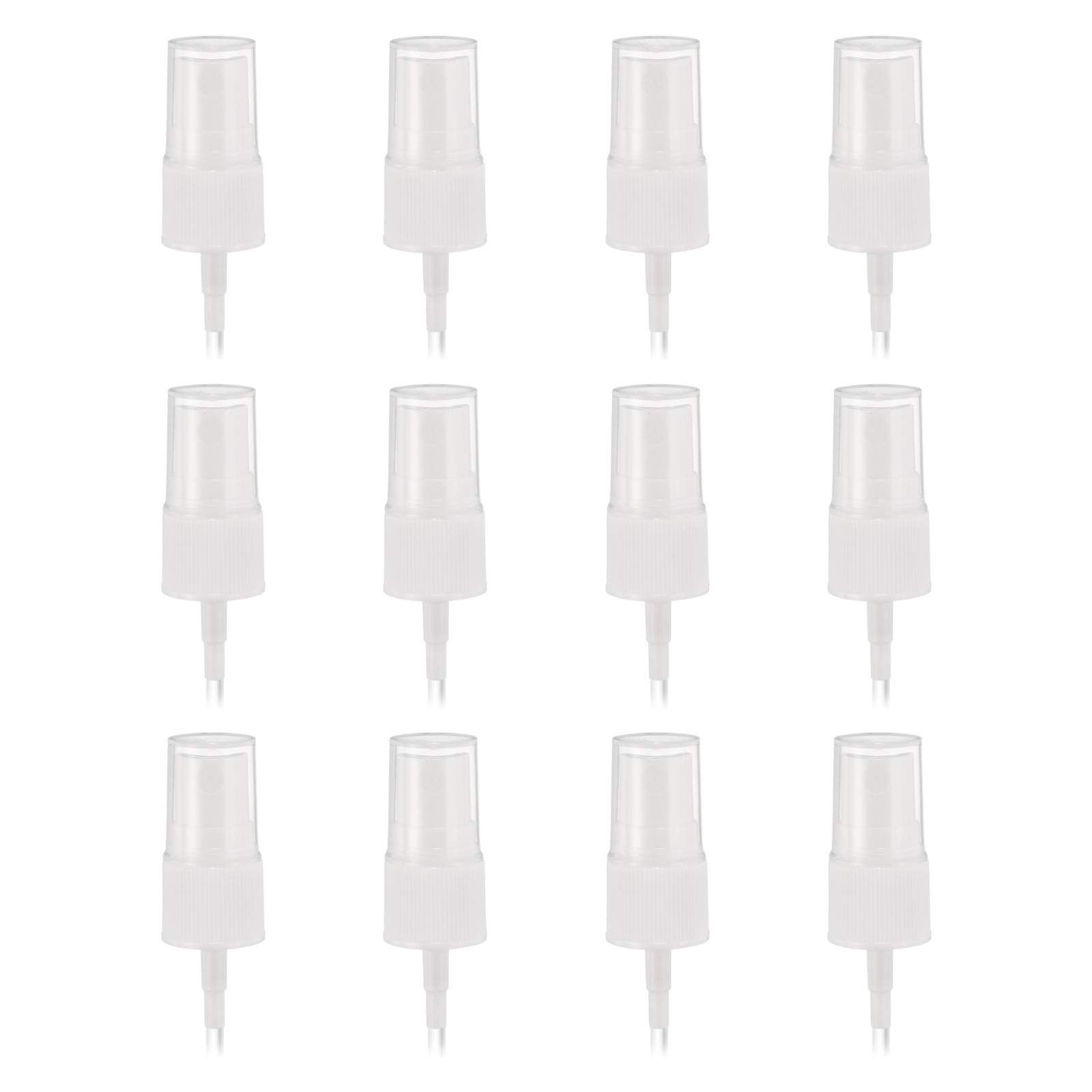 12 Pcs White Spray Top, 18/410 Fine Mist Sprayer Reusable Stripe Plastic Top