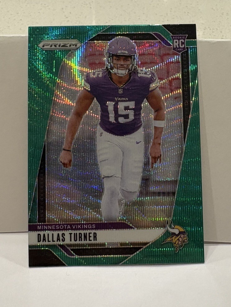 2024 Panini Prizm #324 Dallas Turner Green Wave Rookie Minnesota Vikings RC