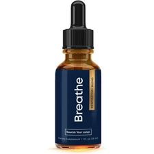 BREATHE 8-IN-1 Mullein Drops For Lungs Detox & Lung Cleanse | Peppermint, Thy...