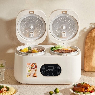 GE Doppel Slow Cooker Reiskocher Pop Up Deckel Timer Funktion Abnehmbare