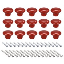 15pcs 38x28mm Ceramic Drawer Knobs Mushroom Shape Door Pull Handles Red