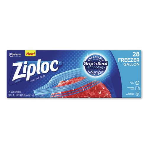Ziploc 314445BX 9.6 in. x 12.1 in. 1 gal. Zipper Freezer Bags - CL (28/Box) New