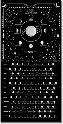 Buy Moon Calendar 2026 Lunar Phases, Hangable Moonlight Wall