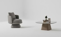 Wohnzimmer-Set Sessel Couchtisch Weiß Farbe Moderner Stil Glasplatte