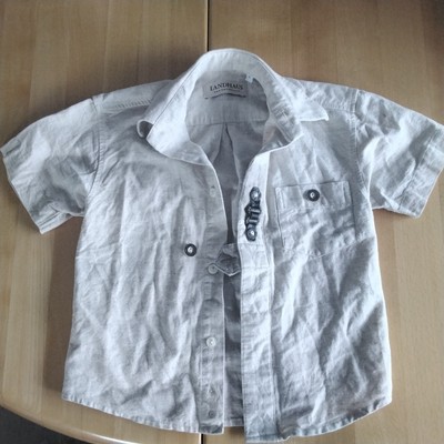  Baby Trachtenhemd, Größe 92, Landhaus C&A Naturally, gebraucht, 30% Leinen, 