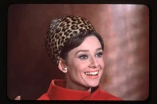 Audrey Hepburn Charade Original 35mm Photo Transparency Leopard pillbox hat 