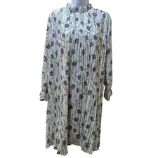 Goodnight Macaroon Romantic Boho Chic Floral Pleated Mock Neck Midi Dress Size M