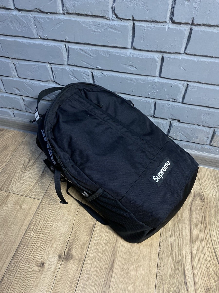 Backpack Fw18 Ss18 Supreme Backpack 18 SS18 Black Supreme Box Logo