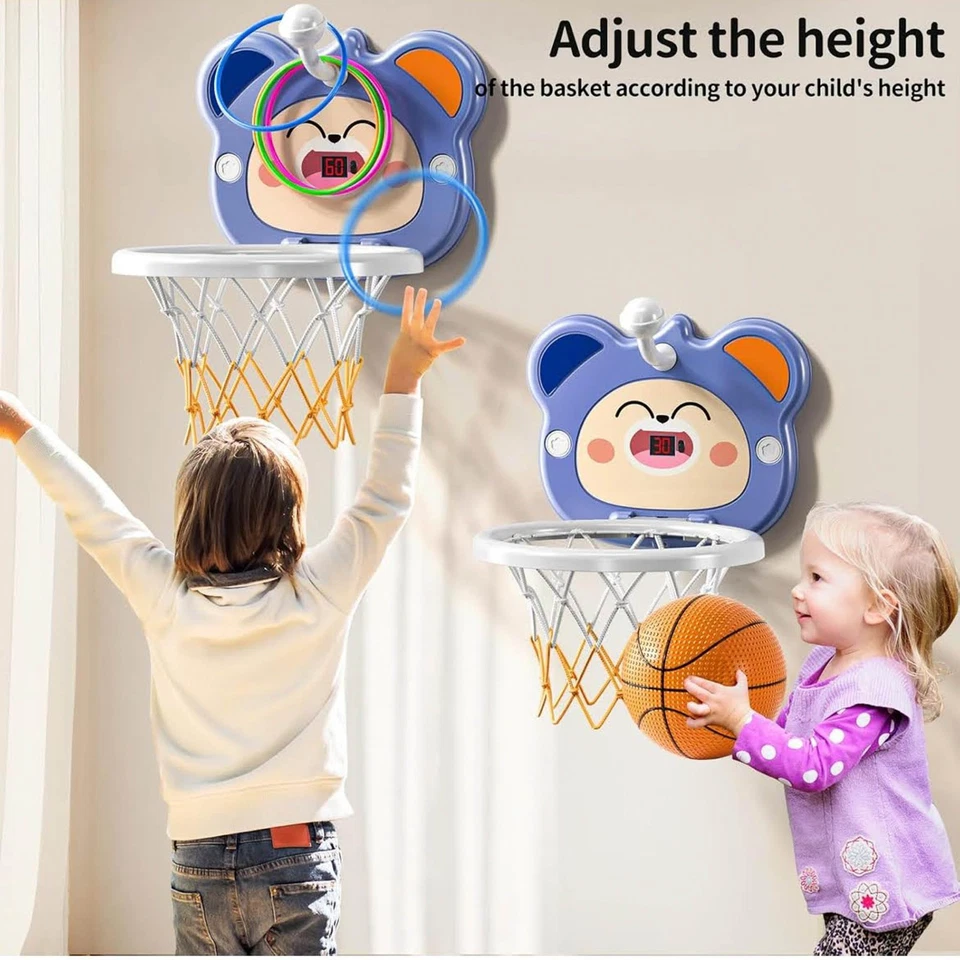 TEMI Indoor Mini Basketballkorb für Kinder 3 4 5 6 7 8 Jahre Alt, 2-in-1 - Bild 3 von 4