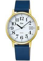 Seiko Alba Riki AKPD401 Jdm Solar WeißEs Zifferblatt Blaues Leder Uhr 5ATM...