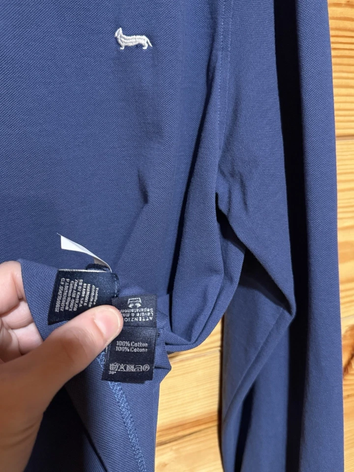 Harmont & Blaine Men 3XL Narrow Fit Casual Shirt Blue Cotton Embroidered Logo LS - Image 4 of 4