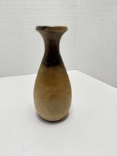 Hand Carved Olive Wood Stem Vase 5  Vintage