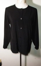 WILLOW BROOK Black Long Sleeve Scrub Shirt Women's Size SM