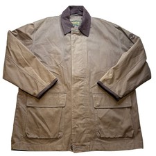 VTG Timberland Chore Coat Barn Jacket Canvas Brown Corduroy Trim Sz L