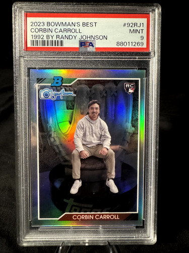 2023 Bowman's Best Corbin Carroll RC Rookie 1992 by Randy Johnson PSA 9
