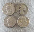 Silver Washington Quarters Qty 4 90% Junk Silver Coins 1946-D,  48-P, 47-D, 64-P