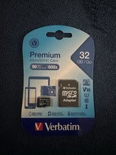 Verbatim 32GB Premium microSDHC Memory Card with Adapter UHS-I V10 U1 Class 10