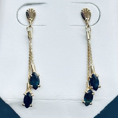 14K Gold Moissanite Water Drop Tassel Earrings - Geometric Crystal Dangle Earrings For Wedding & Party - View #3
