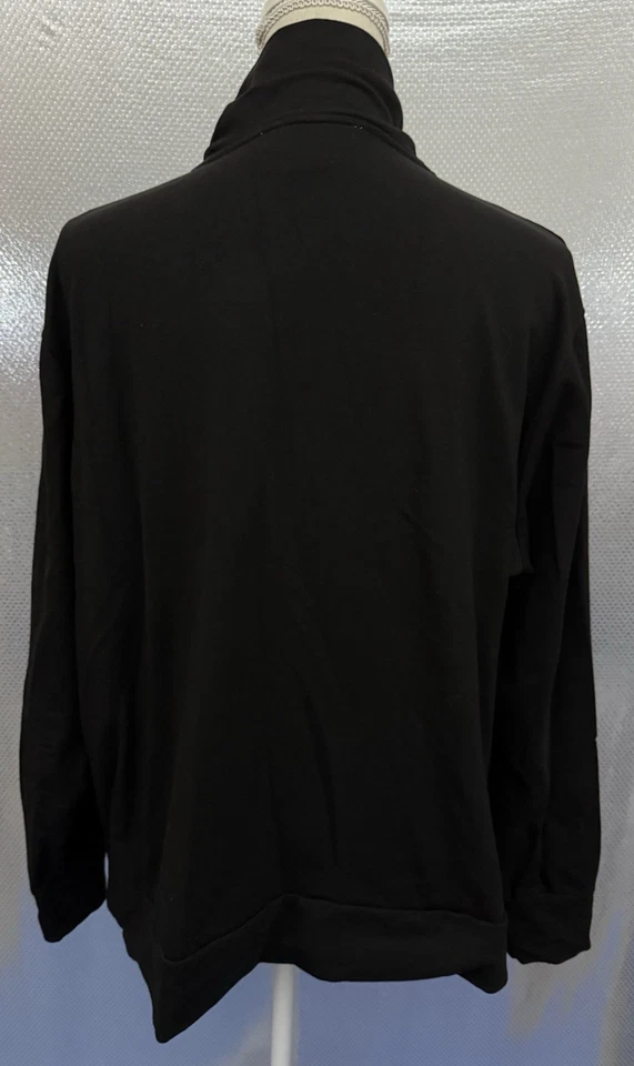 Sudadera Christine Alexander para mujer talla grande 2X negra rosa estrás ropa artística Foto 2 de 4