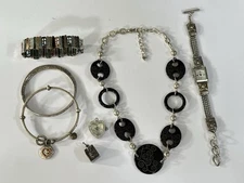 Brighton Monroe Watch Lava Lounge Black Swirl Necklace Jewelry Charm Lot
